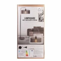 Offres ✨ The Home Deco Light Lampadaire Design Effet Marbre "Perfo" 152cm Gris 😉 -Atmosphera Soldes 3664944048824 3