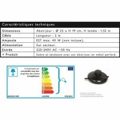 Offres ✨ The Home Deco Light Lampadaire Design Effet Marbre "Perfo" 152cm Gris 😉 -Atmosphera Soldes 3664944048824 4