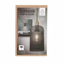 Nouveau 🛒 The Home Deco Light Lampe Suspension Design "Cylindre" 24cm Gris 🤩 -Atmosphera Soldes 3664944048831 4