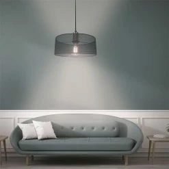 Bon marché 🎁 The Home Deco Light Lampe Suspension Design "Moderne" 22cm Gris ❤️ -Atmosphera Soldes 3664944048848 4