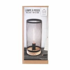 Les meilleures critiques de 😍 The Home Deco Light Lampe cylindrique métal grillagé socle en bois blanc 😀 -Atmosphera Soldes 3664944048879 5