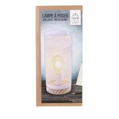 Les meilleures critiques de 😍 The Home Deco Light Lampe cylindrique métal grillagé socle en bois blanc 😀 -Atmosphera Soldes 3664944048886 5