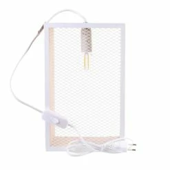 Vente flash 💯 Paris prix Lampe à Poser Bois & Métal "Cadre" 29cm Blanc & Naturel ❤️