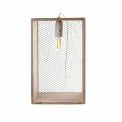Vente flash 💯 Paris prix Lampe à Poser Bois & Métal "Cadre" 29cm Blanc & Naturel ❤️ -Atmosphera Soldes 3664944048923 3