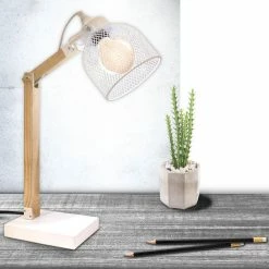Acheter 🧨 The Home Deco Light Lampe de Bureau Articulée "Grille" 38cm Naturel & Noir 🛒 -Atmosphera Soldes 3664944048947 5