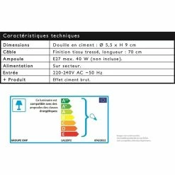Top 10 😉 The Home Deco Factory Lampe Suspension "Effet Béton" 9cm Noir & Blanc 😀 -Atmosphera Soldes 3664944048961 5