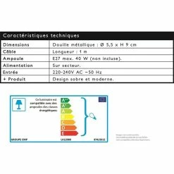 Promo 😉 Paris prix Lampe Suspension Déco "Vintage" 9cm Argent ⌛ -Atmosphera Soldes 3664944048985 4