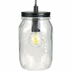 Meilleur prix 😍 The Home Deco Light Suspension lumineuse mason jar en verre 🎉 -Atmosphera Soldes 3664944062615 3