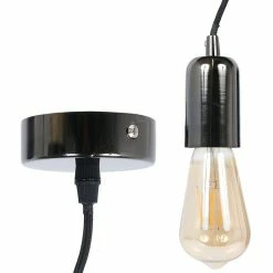 Le moins cher 🤩 The Home Deco Factory Lampe Suspension Déco "Vintage" 9cm Noir ✨ -Atmosphera Soldes 3664944080947 2