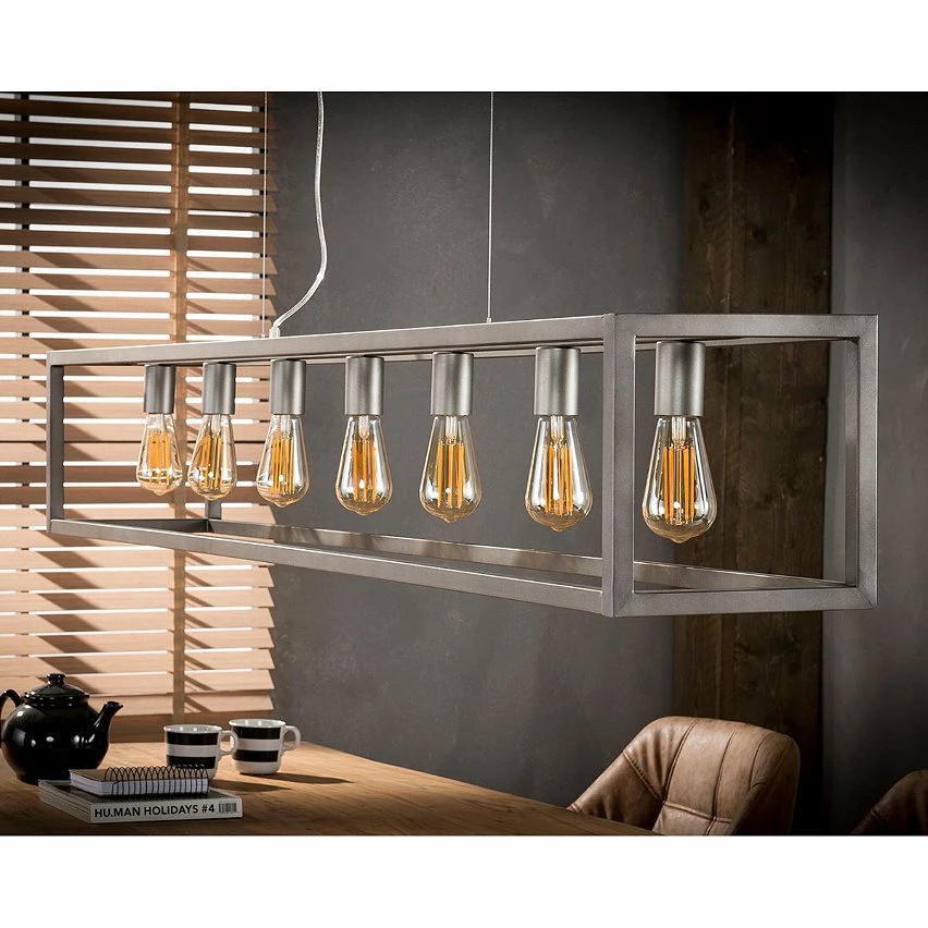 De gros ✔️ Lampea Suspension industrielle en métal argenté 7 lampes Sylvia 👍 4 De gros ✔️ Lampea Suspension industrielle en métal argenté 7 lampes Sylvia 👍 – Image 2