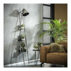 Meilleure affaire 😀 Lampea Lampe-étagère industrielle en métal gris Charlie 🎁 -Atmosphera Soldes 3665367163132 3