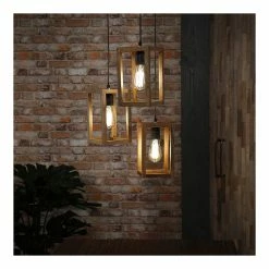 Nouveau 😉 Lampea Suspension contemporaine en bois de manguier 3 lampes étagées Rudy 🔥 -Atmosphera Soldes 3665367163293 5