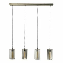 Bon marché 💯 Lampea Suspension vintage 4 lampes avec abat-jours en verre Novak 🥰