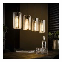 Bon marché 💯 Lampea Suspension vintage 4 lampes avec abat-jours en verre Novak 🥰 -Atmosphera Soldes 3665367163460 3