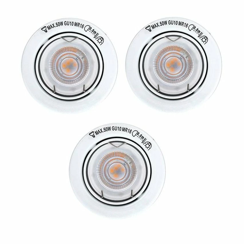 Tout neuf 😉 Paris prix Lot de 3 Spots Encastrés "Orientable" 9cm Blanc 👏 3 Tout neuf 😉 Paris prix Lot de 3 Spots Encastrés "Orientable" 9cm Blanc 👏