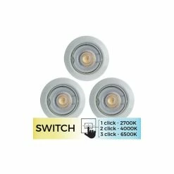 Meilleur prix ✨ Paris prix Lot de 3 Spots Encastrés "Interrupteur" 9cm Blanc 🔔
