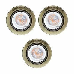 Grosses soldes 😍 Paris prix Lot de 3 Spots Encastrés en Métal "Rond" 9cm Or 🛒