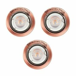 Bon marché 🛒 Paris prix Lot de 3 Spots Encastrés en Métal "Rond" 9cm Cuivre 🥰