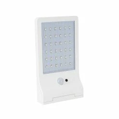 Remise 🛒 Lampe LED Solaire ASLO 3W 370 Lumens LI ION 6000K Applique Blanc exterieure avec detecteur de mouvement 😀