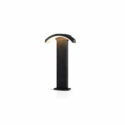 Vente flash 🔔 Miidex Potelet LED 6W Gris 50cm Diffuseur Curviligne IP54 - Blanc Naturel 4000K 🎉