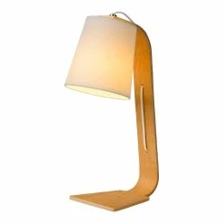 Sortie 🎁 Lampea Lampe de table contemporaine en bois et tissu Christalline ⌛