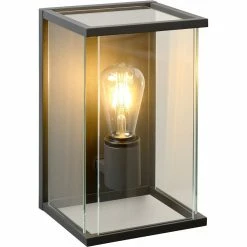 Tout neuf 👍 Lampea Applique vintage d'extérieur en aluminium noir H30 cm Jaïre 👍