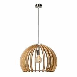 Tout neuf đ„° Lampea Suspension moderne boule en bois clair Faro â€ïž