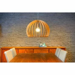 Tout neuf 🥰 Lampea Suspension moderne boule en bois clair Faro ❤️ -Atmosphera Soldes 3701171214162 3