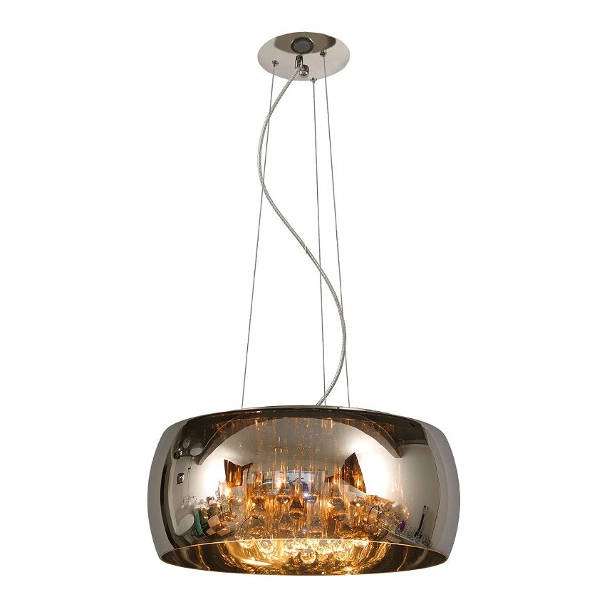 Sortie đ Lampea Suspension moderne en mĂ©tal chromĂ© et verre Ă50 cm Ocelia đ 3 Sortie đ Lampea Suspension moderne en mĂ©tal chromĂ© et verre Ă50 cm Ocelia đ