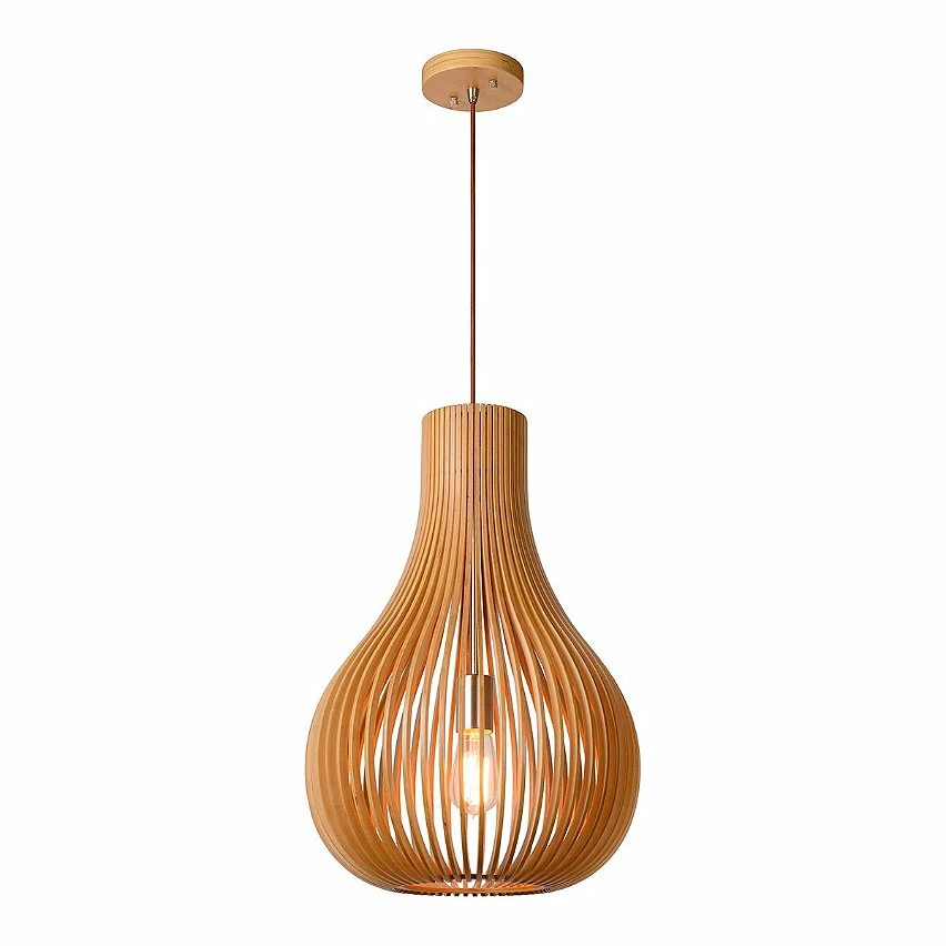 Nouveau 🧨 Lampea Suspension en bois salle à manger Ø 38 cm Emy 🎉 4 Nouveau 🧨 Lampea Suspension en bois salle à manger Ø 38 cm Emy 🎉 – Image 2