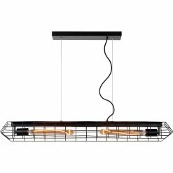 Offres 🔔 Lampea Suspension industrielle noire 2xE27 Stella 🥰 -Atmosphera Soldes 3701171265645 2
