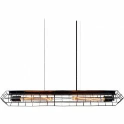 Offres 🔔 Lampea Suspension industrielle noire 2xE27 Stella 🥰 -Atmosphera Soldes 3701171265645 5