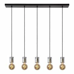 Vente flash đ Lampea Suspension industrielle 5 lampes rĂ©glables en hauteur Dama đŻ