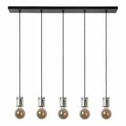 Vente flash 👏 Lampea Suspension industrielle 5 lampes réglables en hauteur Dama 💯 -Atmosphera Soldes 3701171269070 3