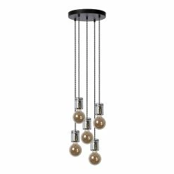 Nouveau 😍 Lampea Suspension industrielle 5 lampes Indie 😍 -Atmosphera Soldes 3701171269087 3