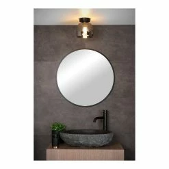 Vente flash ⭐ Lampea Plafonnier en verre fumé salle de bain Ryle 🤩 -Atmosphera Soldes 3701171271394 3