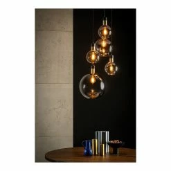 Top 10 🛒 Lampea Suspension sphérique 5 lampes en verre fumé Lius 😍