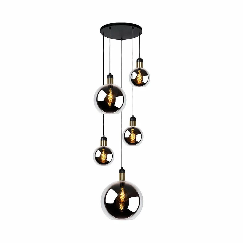 Top 10 🛒 Lampea Suspension sphérique 5 lampes en verre fumé Lius 😍 4 Top 10 🛒 Lampea Suspension sphérique 5 lampes en verre fumé Lius 😍 – Image 2