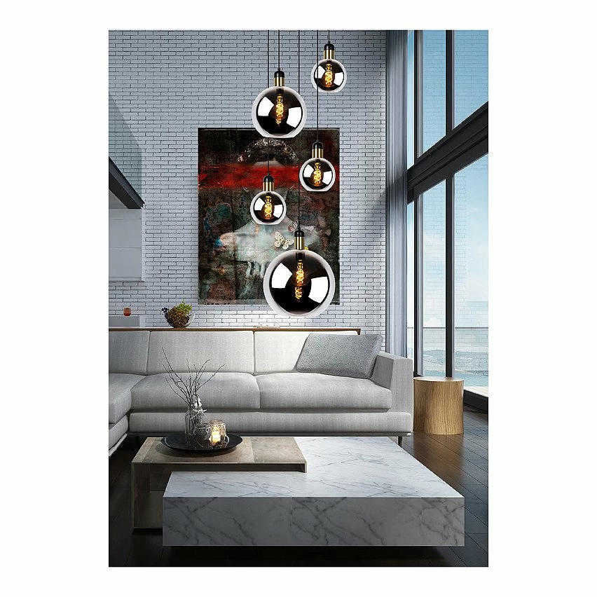 Top 10 🛒 Lampea Suspension sphérique 5 lampes en verre fumé Lius 😍 5 Top 10 🛒 Lampea Suspension sphérique 5 lampes en verre fumé Lius 😍 – Image 3