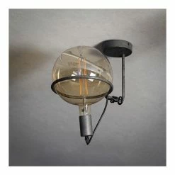 Promo 🎉 Lampea Plafonnier industriel en métal argenté Baptiste 🤩 -Atmosphera Soldes 3701171290586 4