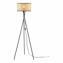Grosses soldes ✔️ Vivabita Lampadaire design en cannage pour salon 140 cm Elata 🔥