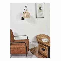 Sortie 🎉 Vivabita Applique murale bambou naturel pour salon 54 cm Onyx ⭐ -Atmosphera Soldes 3701587502044 5