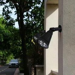 Bon marché ❤️ Lumisky Double spot solaire relié FAMILY SPIKY Noir Plastique 100LM 🎉 -Atmosphera Soldes 3760093543323 2