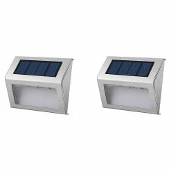 Meilleure vente ✔️ Lumisky Lot de 2 projecteurs solaires 2x WALLY W8 Blanc Acier H10cm 🛒