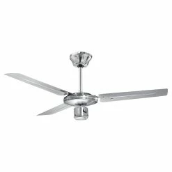 De gros đ Ventilateur de Plafond, Silencieux, 3 Vitesses, Fonction ĂtĂ©-Hiver, Acier Inox. 60 Argent ProficareDVL 3071 đ