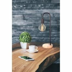 Offres 🎉 Paris prix Lampe à Poser Bois & Métal "Vinara" 47cm Noir 🛒 -Atmosphera Soldes 4056216559449 2