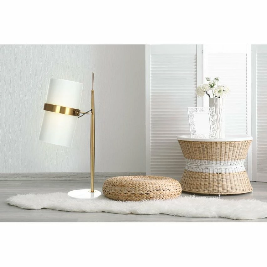 De gros 👍 Paris prix Lampe à Poser Design "Novum" 69cm Blanc & Or 🌟 4 De gros 👍 Paris prix Lampe à Poser Design "Novum" 69cm Blanc & Or 🌟 – Image 2