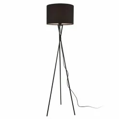 Acheter 🎁 Lampadaire Trépied Moderne Lampe sur Pied Design E27 Métal Tissu Hauteur 154 cm Noir lux.pro 🥰 -Atmosphera Soldes 4059438142031 1