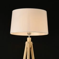 Top 10 🥰 [lux.pro] Lampadaire Lampe à Pied avec Abat-jour Bois Métal Tissu Effet Bois et Blanc 153 cm 🧨 -Atmosphera Soldes 4059438142765 3