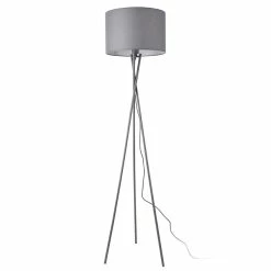 Acheter 🎁 Lampadaire Trépied Moderne Lampe sur Pied Design E27 Métal Tissu Hauteur 154 cm Noir lux.pro 🥰